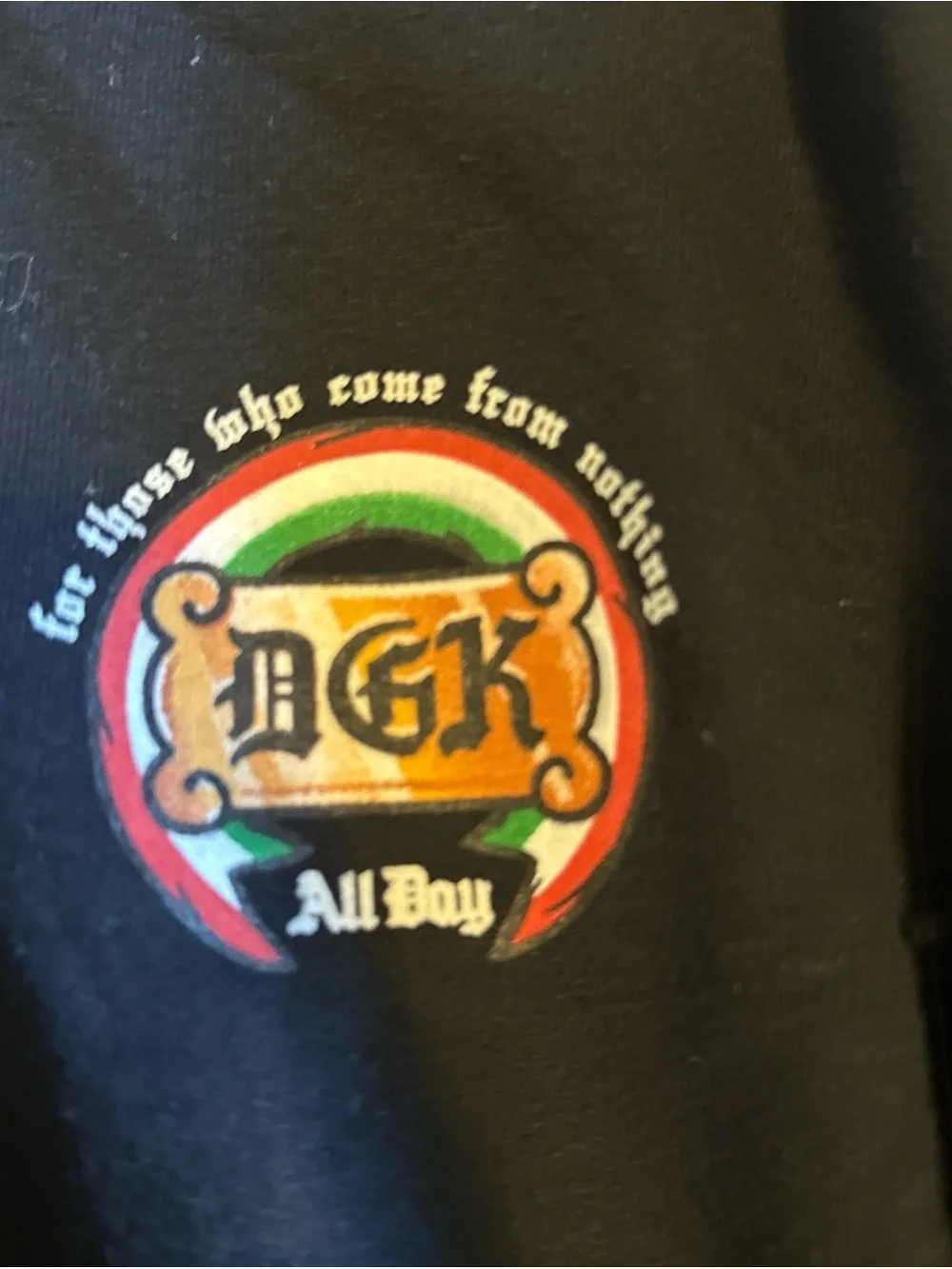DGK Black Hooded Sweatshirt with Small Chest Patch